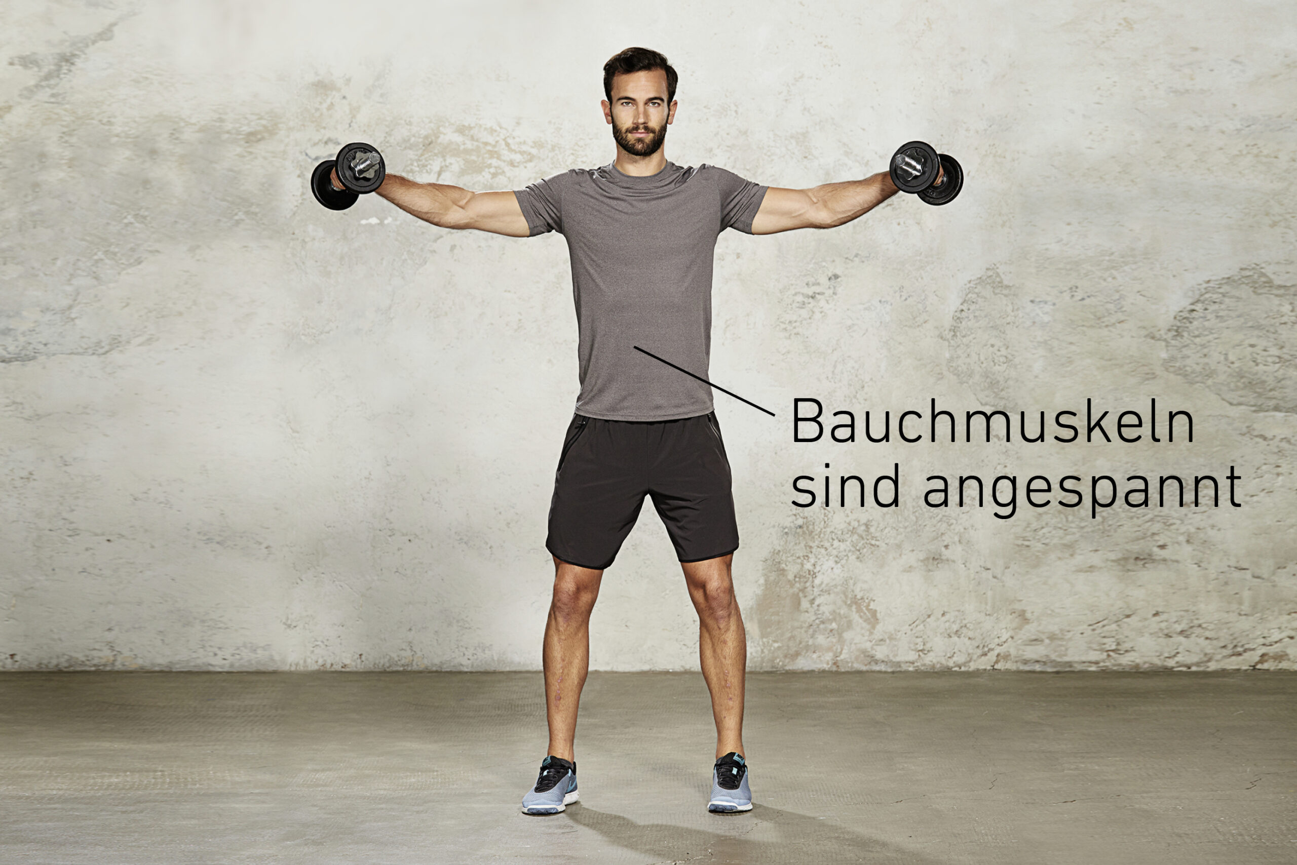 Fitnessübung Seit- und Frontheben Bild 2 mit Beschreibung | Sterolsan | A Man's World | Sport & Fitness Fitnessübung Seit- und Frontheben Bild 2 mit Beschreibung